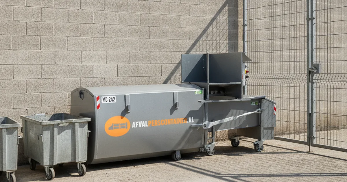 Perscontainer trommelmodel voor nat horeca-afval