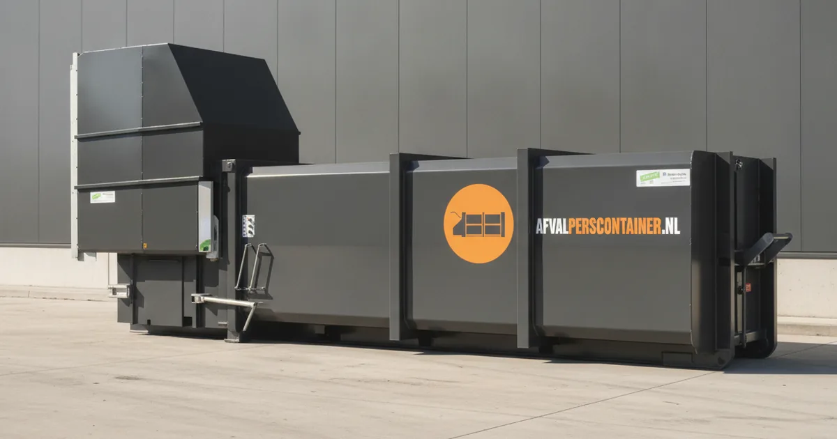 Stationaire perscontainer voor grote afvalvolumes
