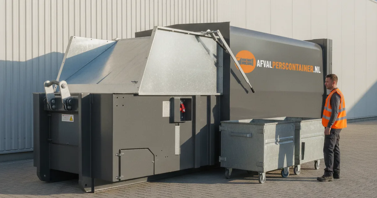Perscontainer met hefkantelaar
